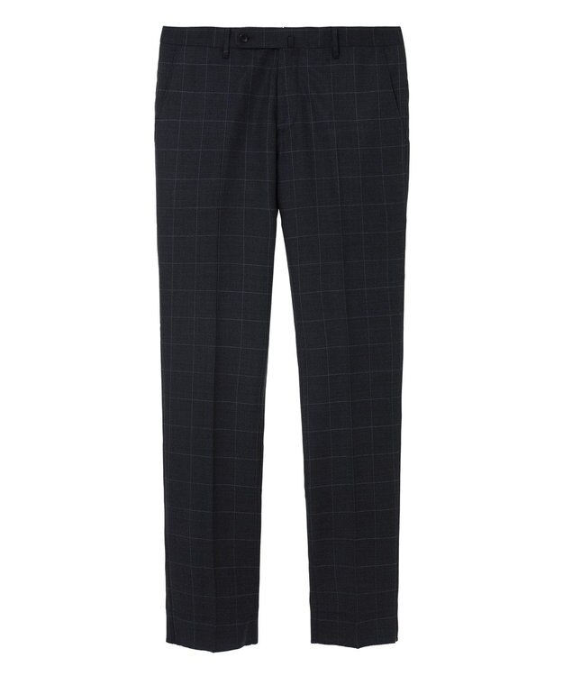 DAKS ウールチェックパンツ ネイビー