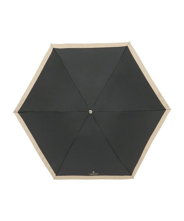 MOONBAT 【晴雨兼用日傘】ランバン コレクション（LANVIN COLLECTION） 折りたたみ日傘 グログランリボン ブラック
