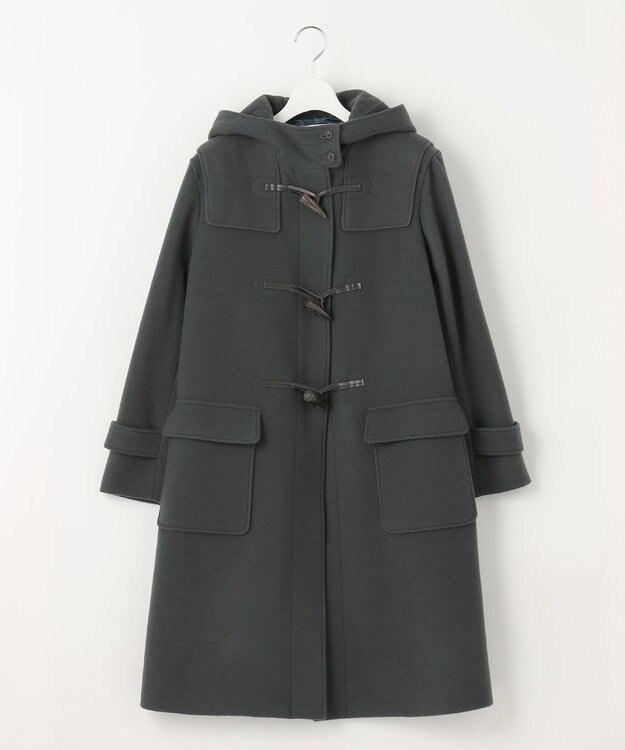 J.PRESS LADIES L Jackal 140s ソフトメルトン ダッフルコート ダークグリーン系