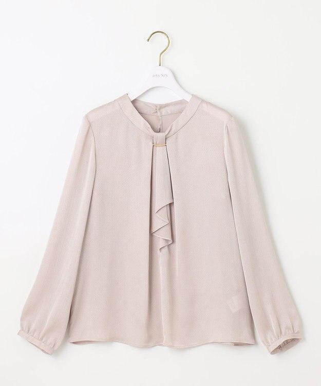 ANY SIS 【洗える】メタルパーツボウタイ ブラウス 長袖 アイボリー