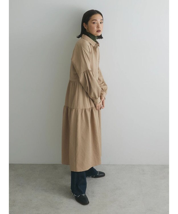 Green Parks armonia. ジャガードシャツワンピース Beige