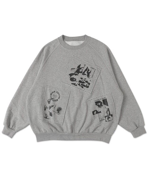 WEGO 【ユニセックス着用ITEM】フォトペーストグラフィックプルオーバー グレー