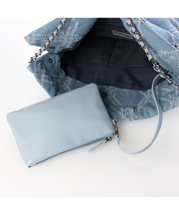 UNBILLION 【テレビ ドラマ着用アイテム】カシュカシュ cachecache / デニム風チェーンバッグ ライトブルー