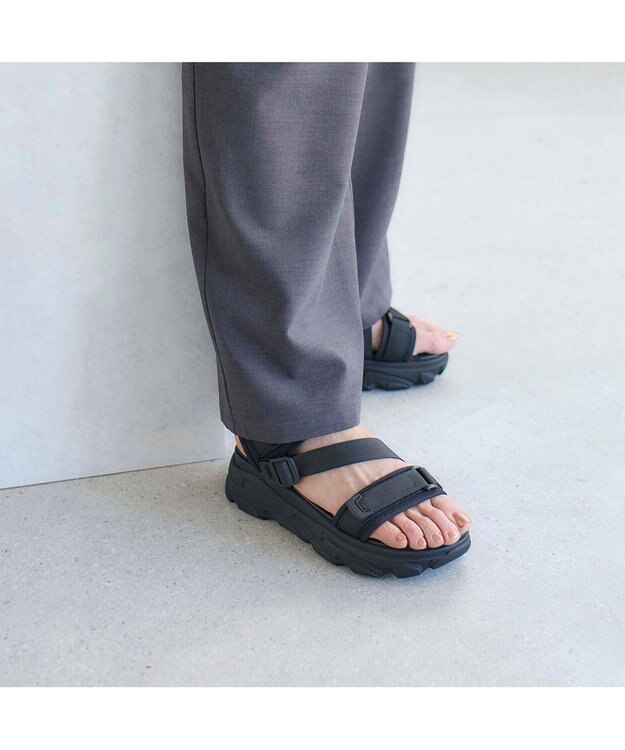 MODE ET JACOMO <noyau>トリプルベルクロ厚底スポーツサンダル ブラック