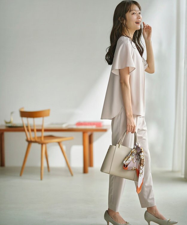 ANY SIS 【接触冷感・UVカット・吸水速乾】サラキレイ ブラウス アイボリー