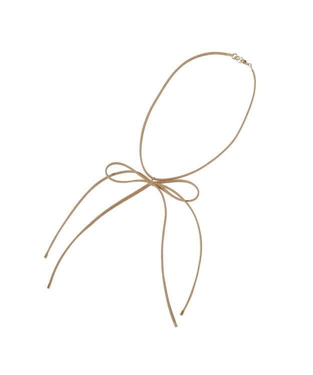 earth music&ecology スエードライクリボンネックレス Beige