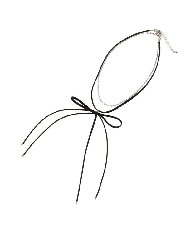 earth music&ecology スエードライクリボンネックレス Black