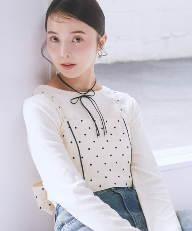 earth music&ecology スエードライクリボンネックレス Black