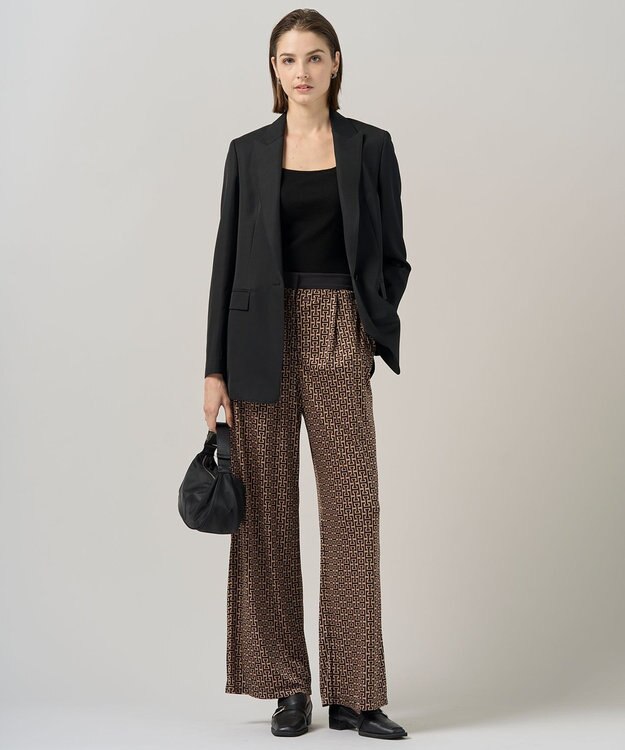 ICB L 【30th ANNIVERSARY】 モノグラムプリントスムース ワイドパンツ キャメル×ブラック系