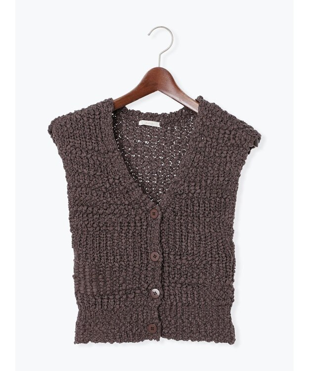 Te chichi スラブヤーンニットベスト チャコールグレー