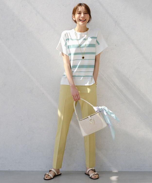 ANY SIS エアリーストレッチ テーパードパンツ