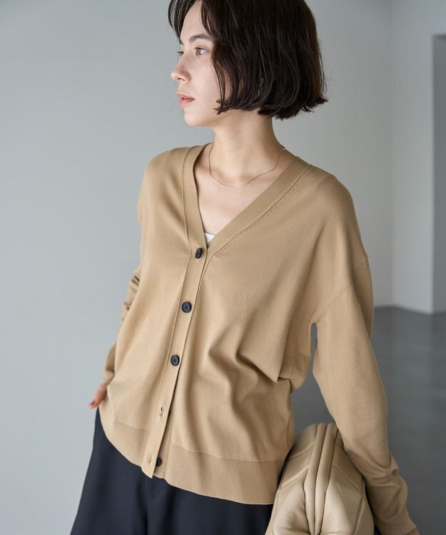 UNFILO 【新色追加】マイビューティニット カーディガン キャメル