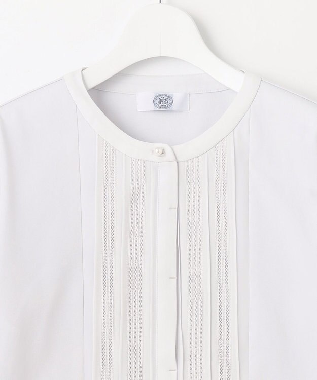 J.PRESS LADIES S 【吸水速乾】プレーティングジャージー ハシゴレース カットソー ライトグレー系