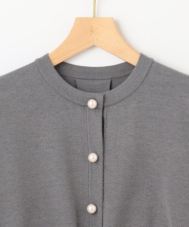 組曲 L 【WEB限定色あり】ELENA パールボタン ニットジャケット 【WEB限定】チャコールグレー系9