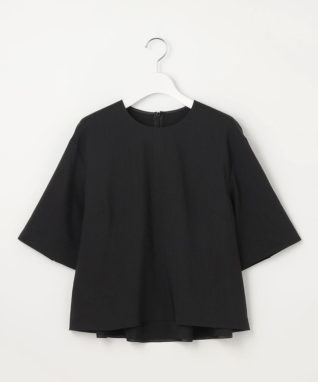 自由区 【セットアップ対応・洗える】LIPストレッチプルオーバー ブラウス ブラック