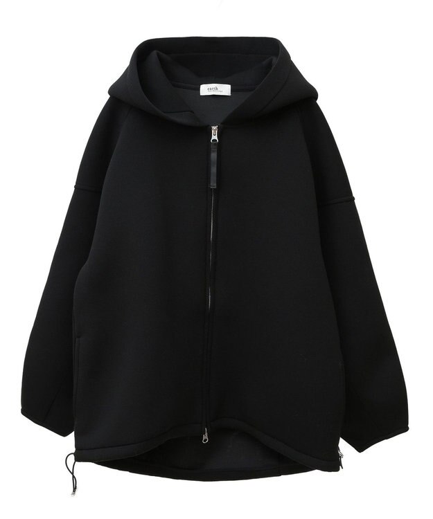 earth music&ecology フーディーダンボールジップブルゾン Black