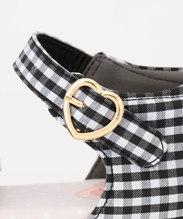 ANY KIDS パール フリル サンダル ギンガムチェック