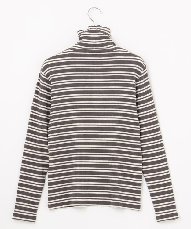 J.PRESS LADIES カシミヤシルクリブタートル ボーダー カットソー ホワイト系1