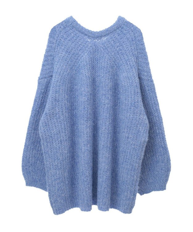 earth music&ecology ふわふわＭＩＸヤーンチュニック Blue