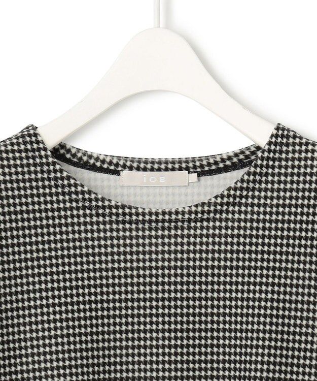 ICB ベロアプリント ジャージーカットソー ブラック柄系