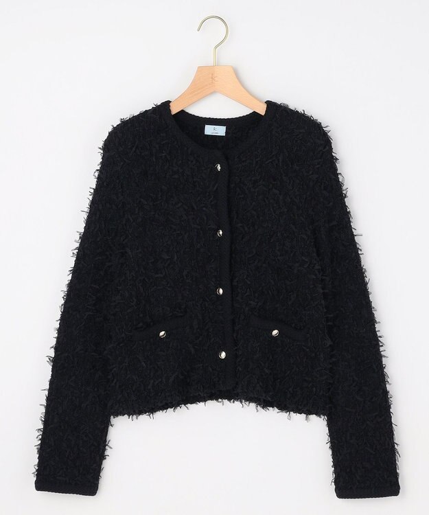 組曲 S 【先行予約】チュールヤーンファンシーニット ジャケット ブラック系