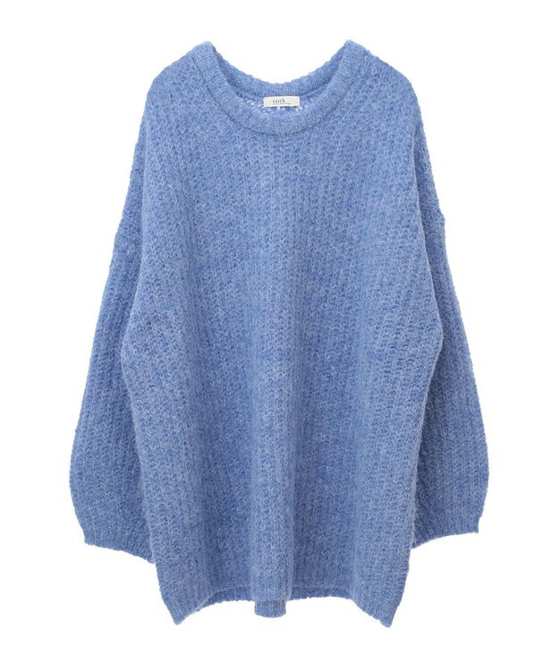 earth music&ecology ふわふわＭＩＸヤーンチュニック Blue