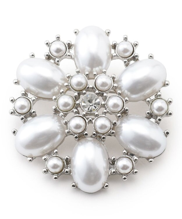 23区 パール ブローチ シルバー系