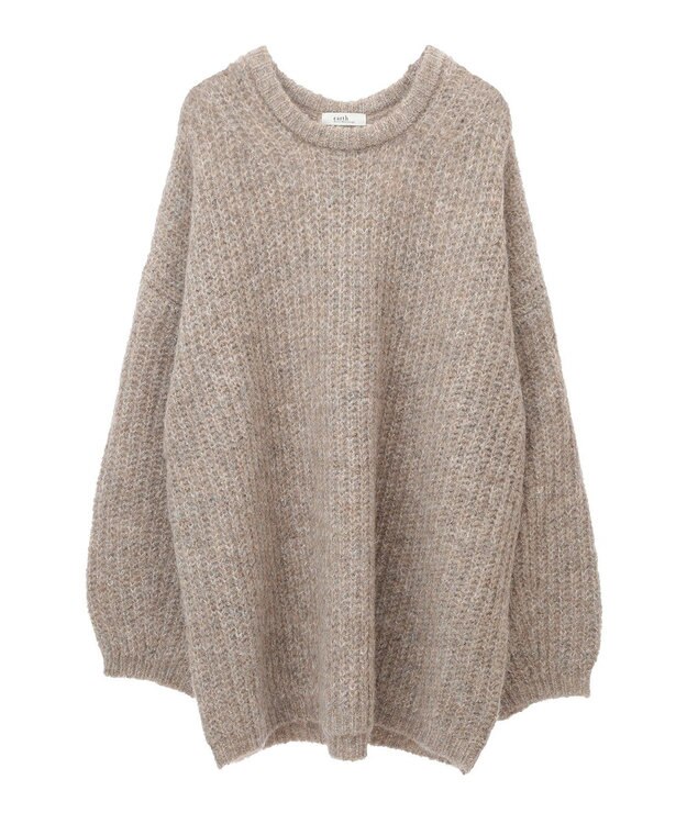 earth music&ecology ふわふわＭＩＸヤーンチュニック Beige
