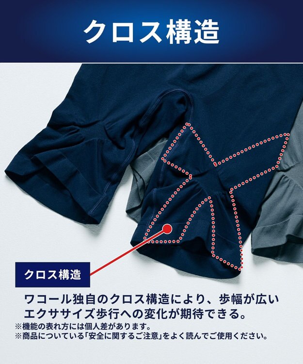 WACOAL MEN スパッツ 【CROSSWALKER】 吸放湿性 吸汗速乾性 前閉じ ロング丈 メンズ インナー GX6008 /ブロス バイ ワコールメン コン