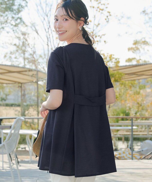 Tiaclasse 【おのののかさん着用 】「冷凛（ひやりん）」カノコバックフレアカットソー ネイビー