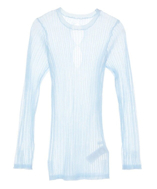 Green Parks シアーリブニット Sax