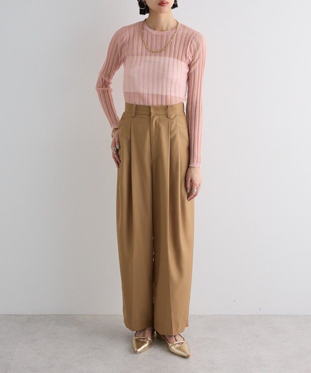 Green Parks シアーリブニット Pink