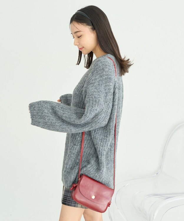 earth music&ecology ふわふわＭＩＸヤーンチュニック Charcoal Gray