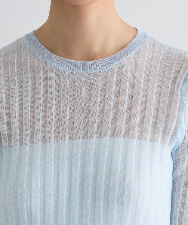 Green Parks シアーリブニット Sax