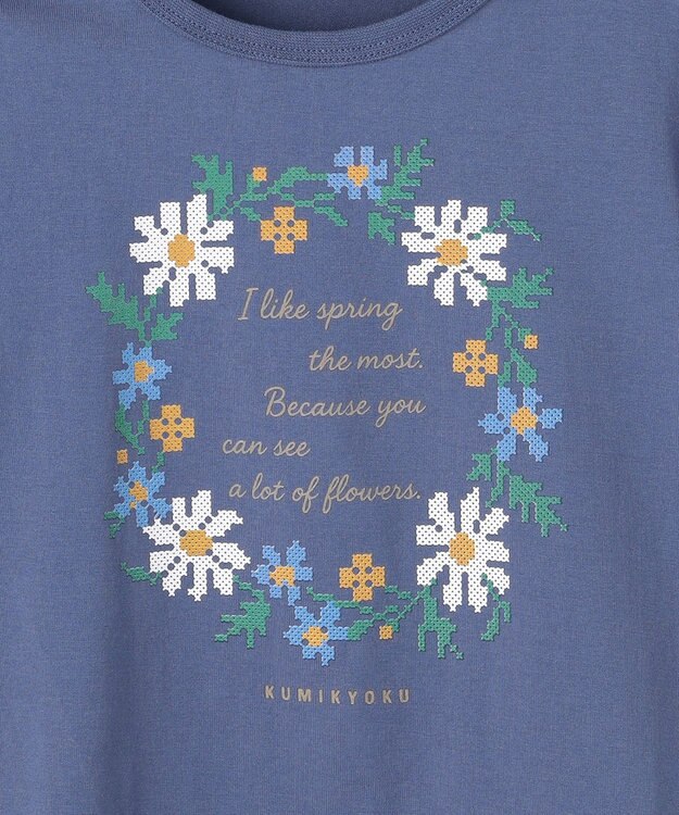 組曲 KIDS 【90-100㎝】 フラワーリースTeeシャツ ブルー