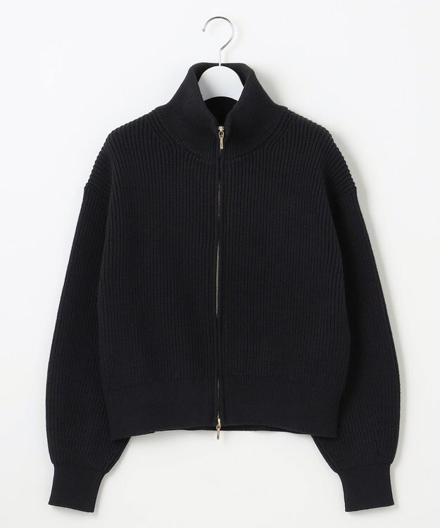 23区 S 【洗える】コットンリリー ニットブルゾン ブラック系