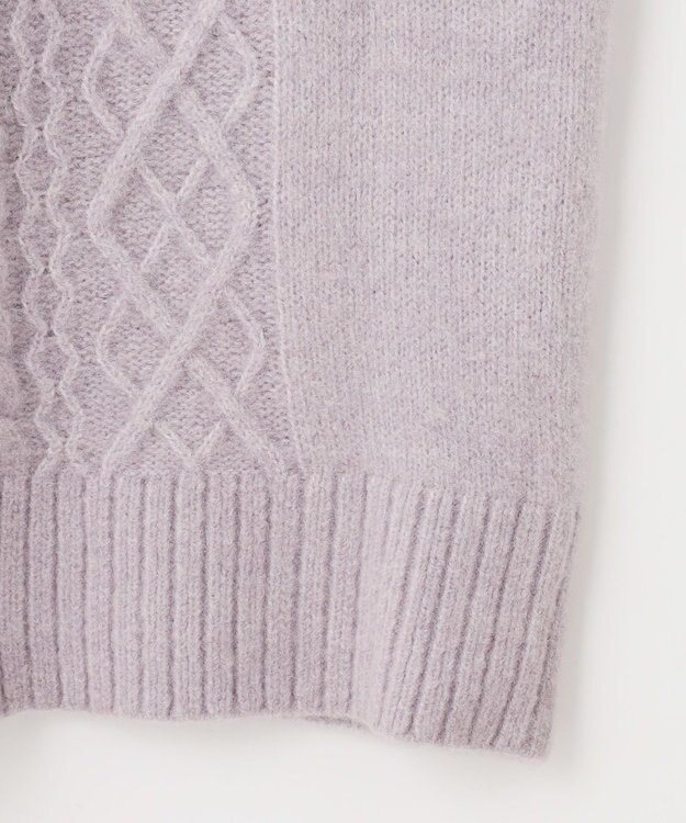 ANY SIS 【洗える】ハイネックケーブルニット ワンピース ラベンダー