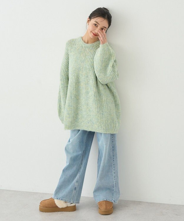 earth music&ecology ふわふわＭＩＸヤーンチュニック Mint