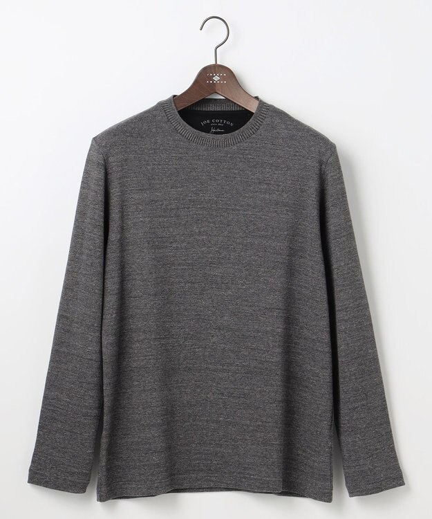 JOSEPH ABBOUD 【オリジナルオーガニックコットン使用/サスティナブル/伸縮/保形性】JOE COTTON ワッフル クルーネックＴシャツ ライトグレー系