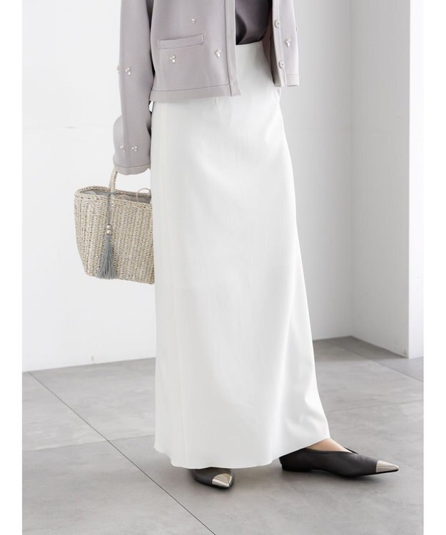 Te chichi ストレッチジョーゼットナロースカート《2026 spring catalog item》 オフホワイト