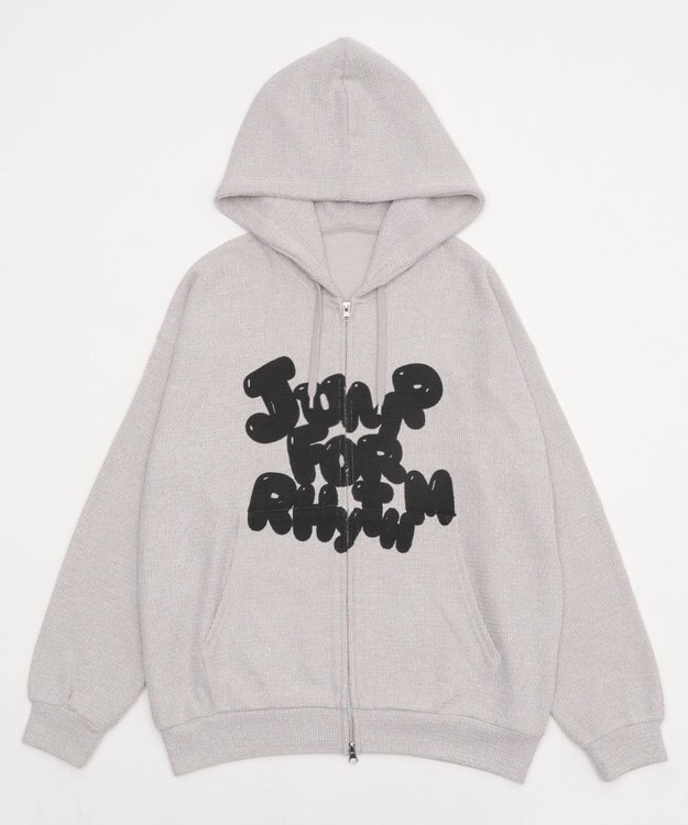 WEGO 【ユニセックス着用ITEM/MLサイズ展開】メッシュロゴジップパーカー グレー