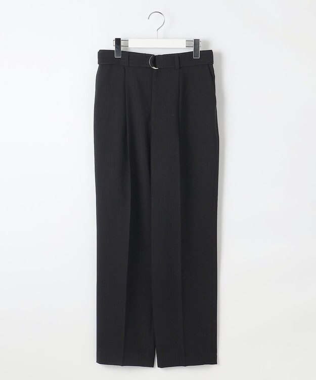 自由区 【カタログ掲載・セットアップ対応・接触冷感・UVカット・洗える】ライトリネンライクテーパード パンツ ブラック