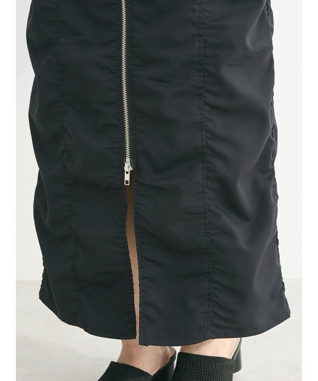 Green Parks ・ＥＬＥＮＣＡＲＥ　ＤＵＥ　シャーリングＷーＺＩＰスカート Black