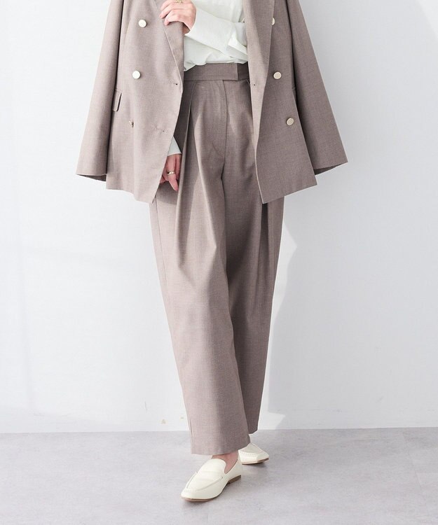 CRAFT STANDARD BOUTIQUE ＜セレモニー＞フロントタックカーブパンツ Beige Mixture