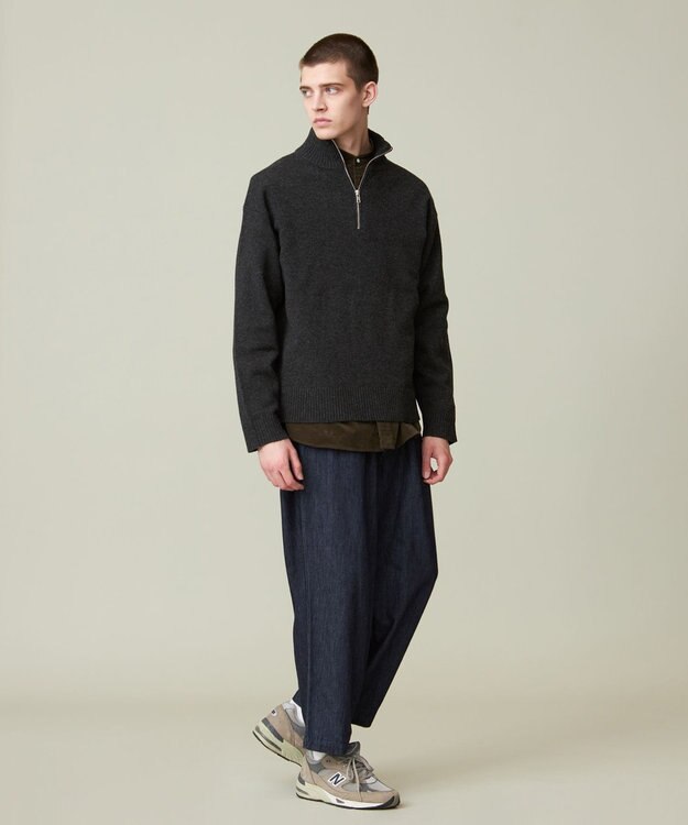 J.PRESS YORK STREET 【UNISEX】ワイドデニムパンツ ネイビー系