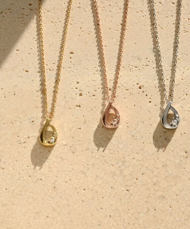 blancotokyo 【金属アレルギー対応】ドロップモチーフネックレス RUGIADA ピンクゴールド