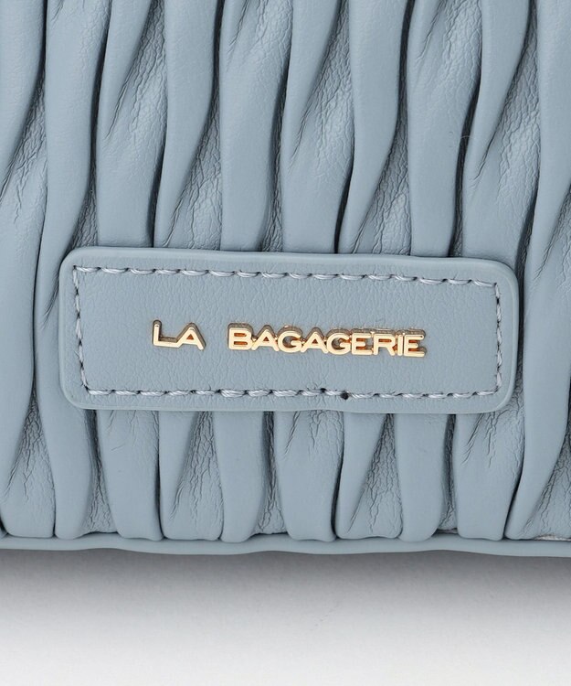 LA BAGAGERIE ランダムプリーツ2WAYハンドバッグ ライトブルー