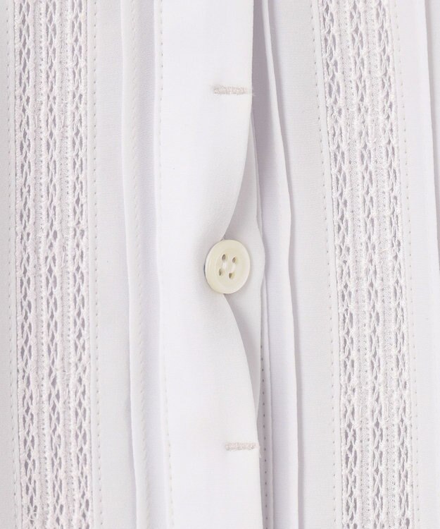 J.PRESS LADIES S 【吸水速乾】プレーティングジャージー ハシゴレース カットソー ライトグレー系