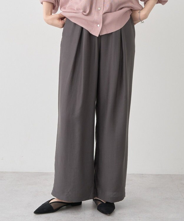 earth music&ecology リラックスタックパンツ Charcoal Gray