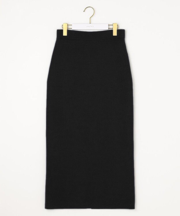 ANY SIS 【洗える・セットアップ可】アンチピリング総針ニット スカート ブラック